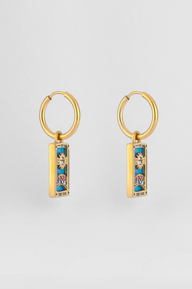 PENDIENTES AROS TAROT EL SOL 2