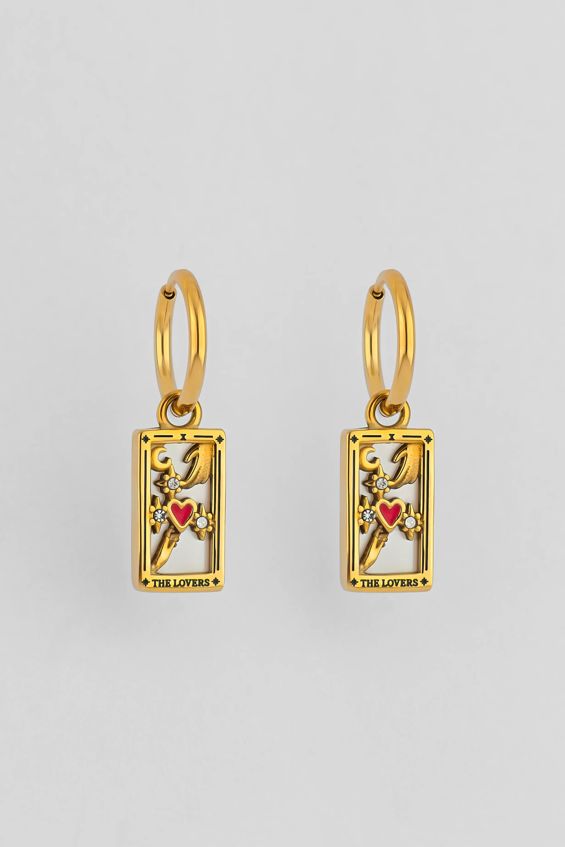 THE LOVERS TAROT CARD HOOP EARRINGS