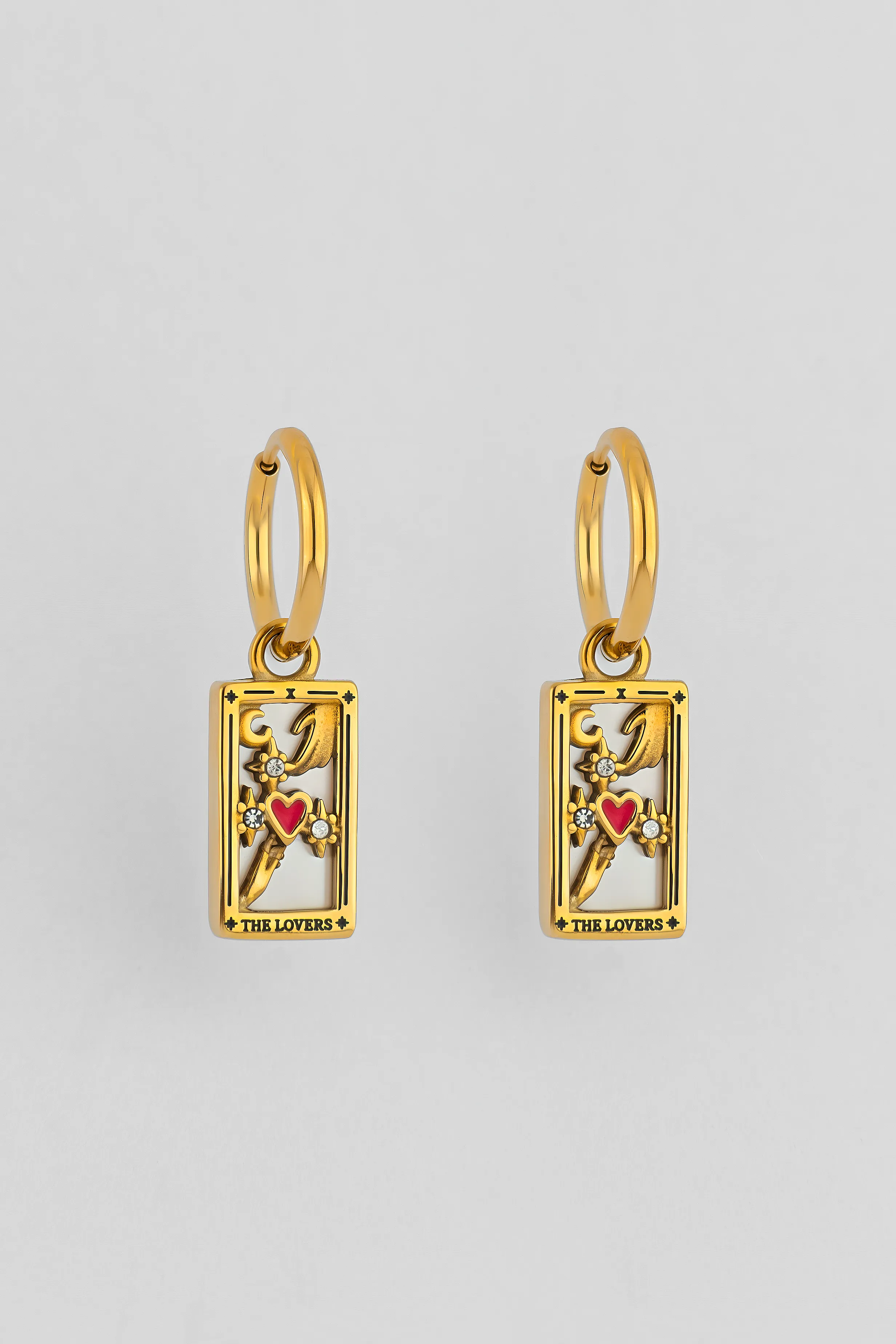THE LOVERS TAROT CARD HOOP EARRINGS превью 1