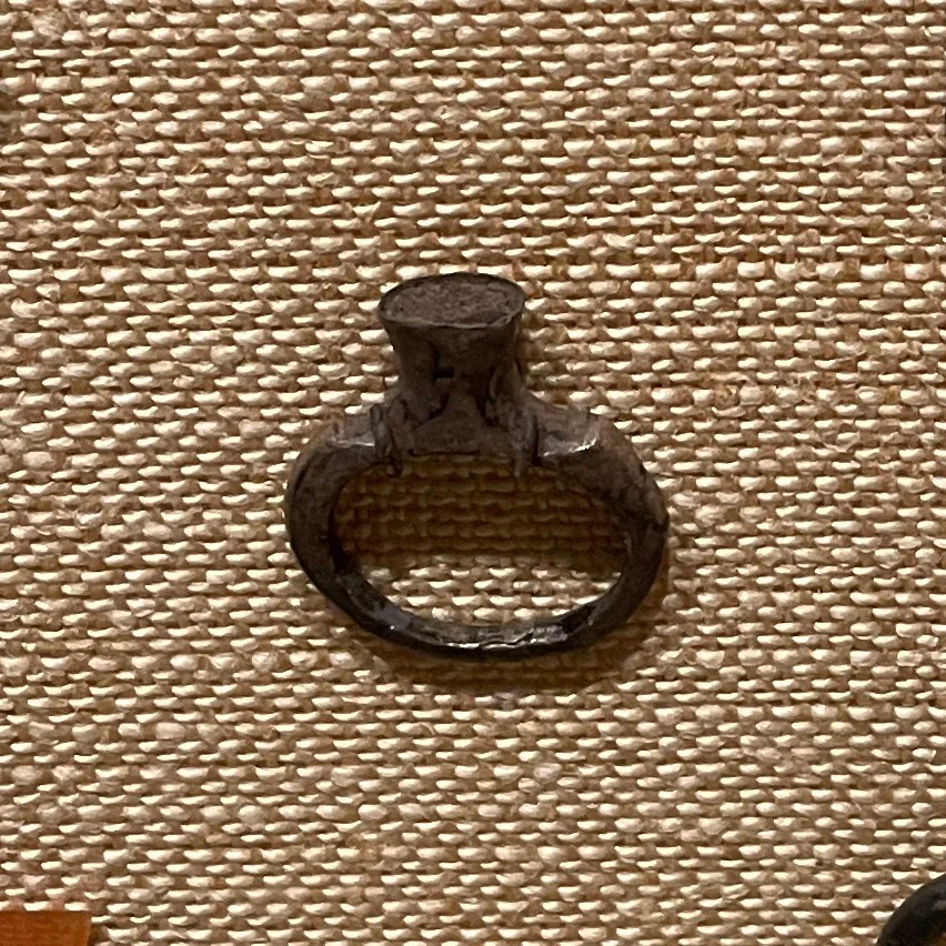 Antique silver ring without a stone, a smooth surface of the metal
