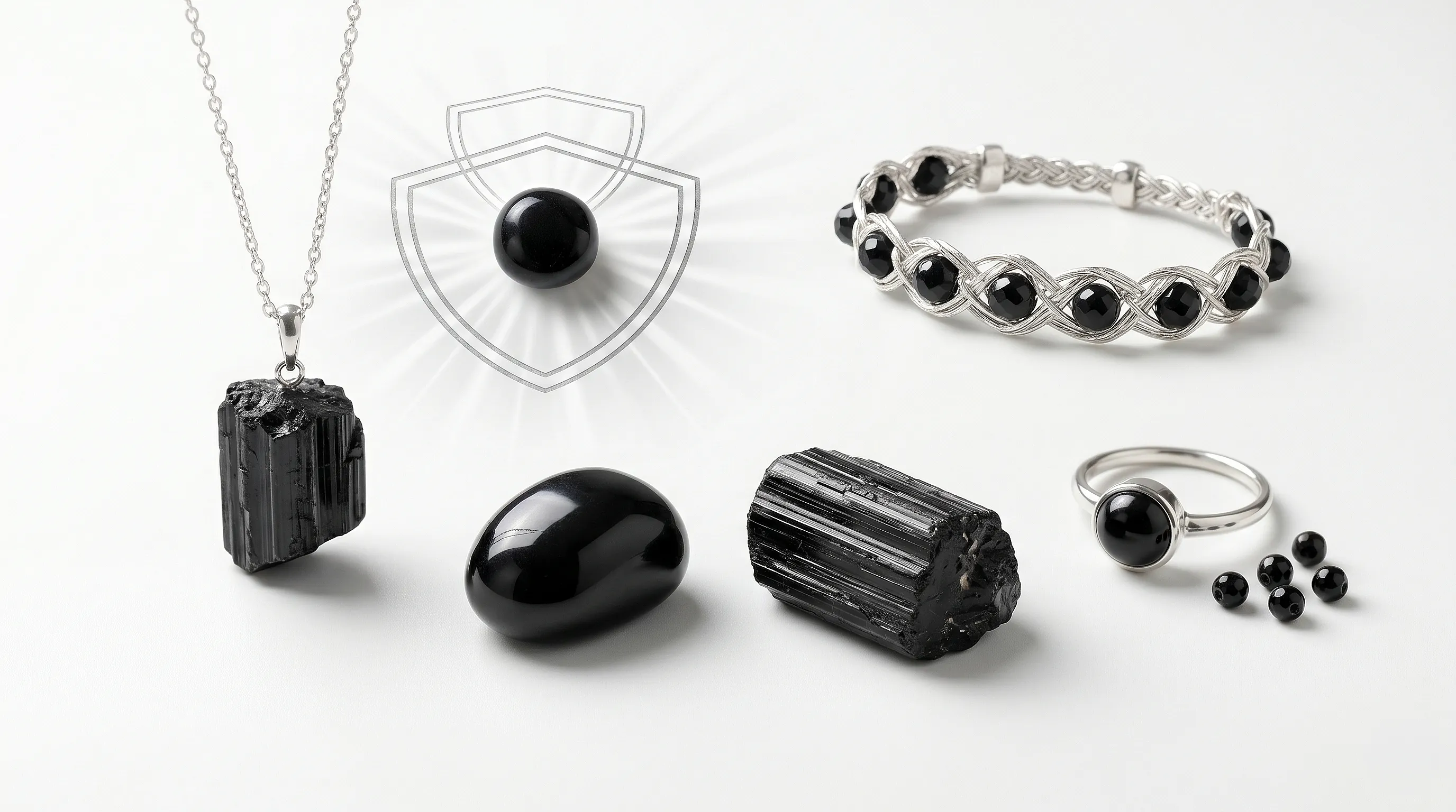 Чёрный турмалин в украшениях: защита, свойства и как носить