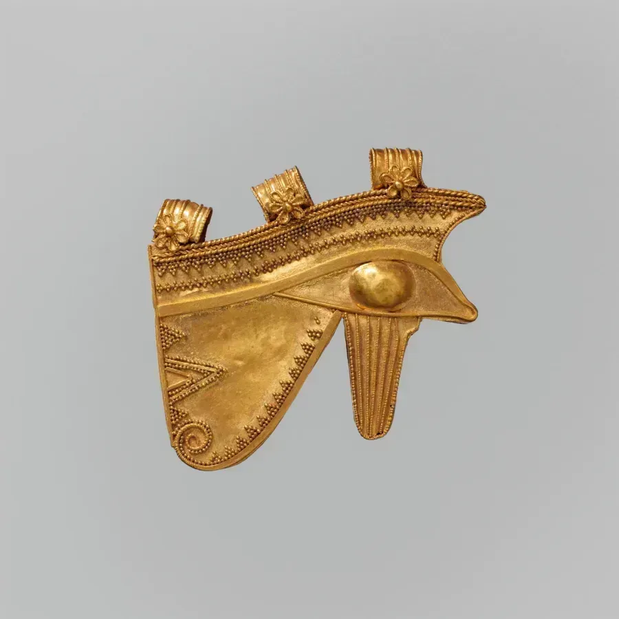 Altägyptisches Amulett Udjat-Auge (Horusauge) aus Fayence