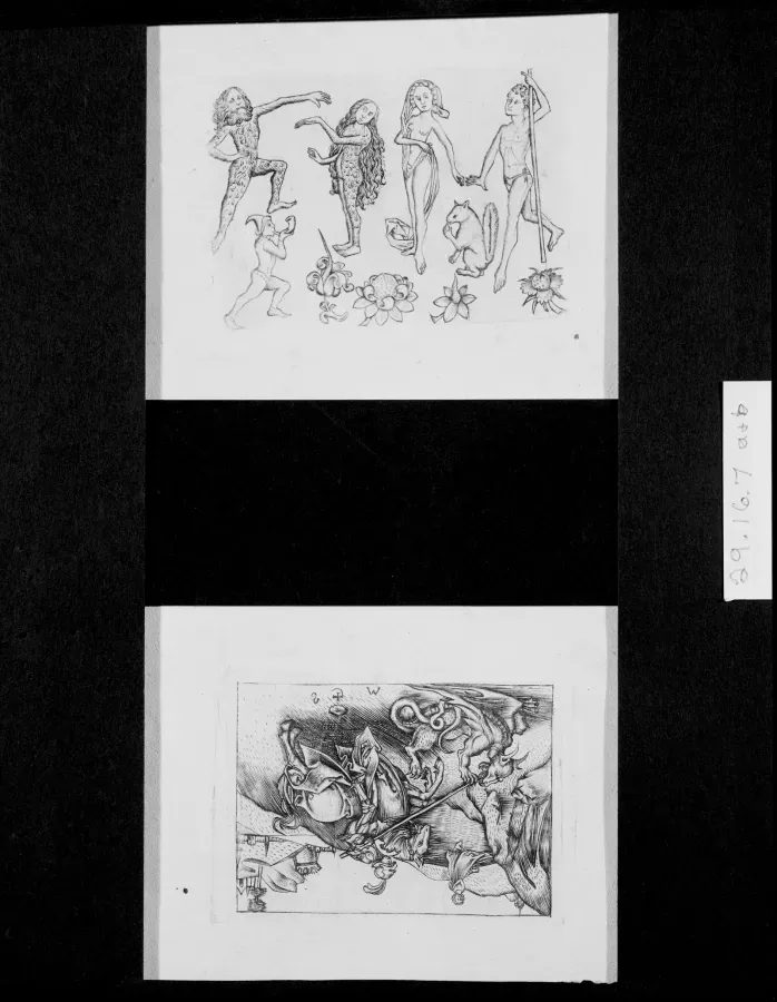 Late fifteenth-century engraving: designs for pendants and mounts for goldsmiths, circle of Master E.S.