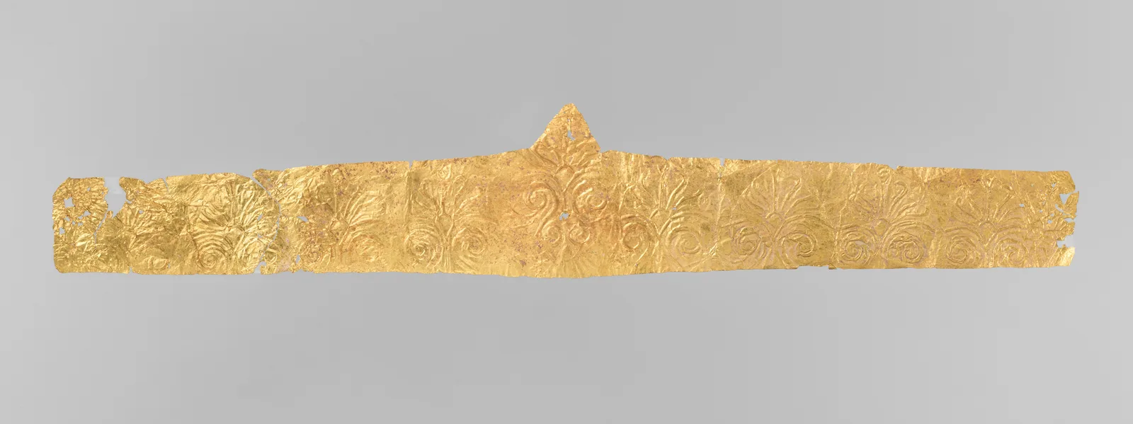 Altgriechisches goldenes Kranz-Diadem aus dem 4. Jahrhundert v. Chr. in Form feiner geschmiedeter Blätter