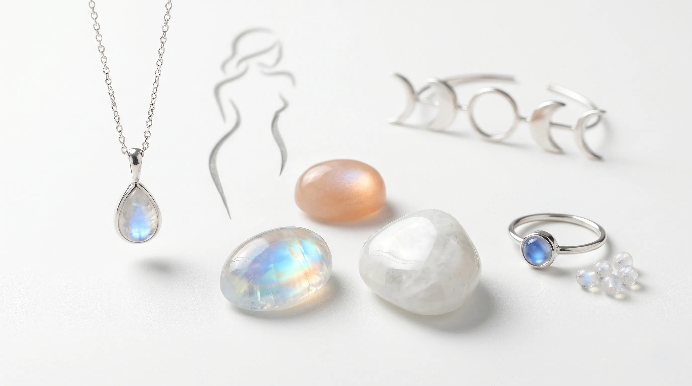 Лунный камень в украшениях: значение, виды и женская символика