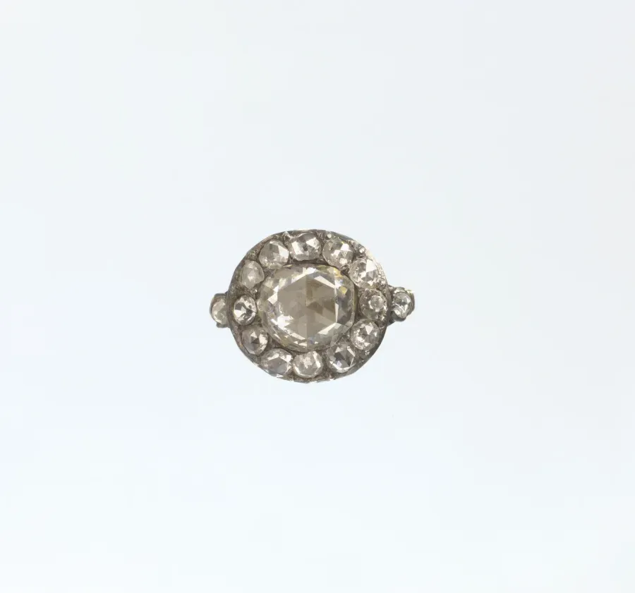 Antiguo anillo de oro con diamantes, Europa, hacia 1760