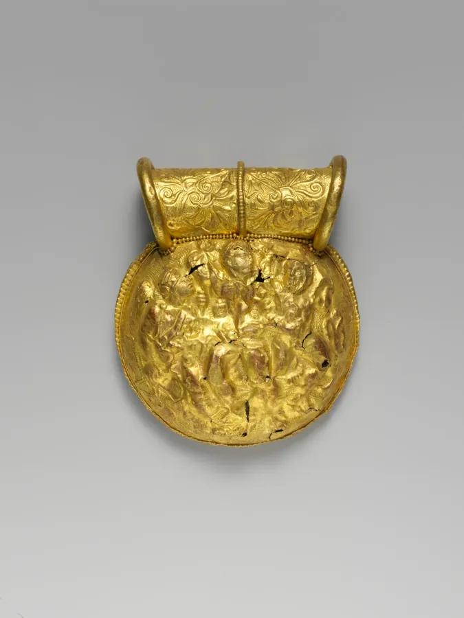 Этрусская золотая булла, защитный амулет-капсула, III век до н.э.