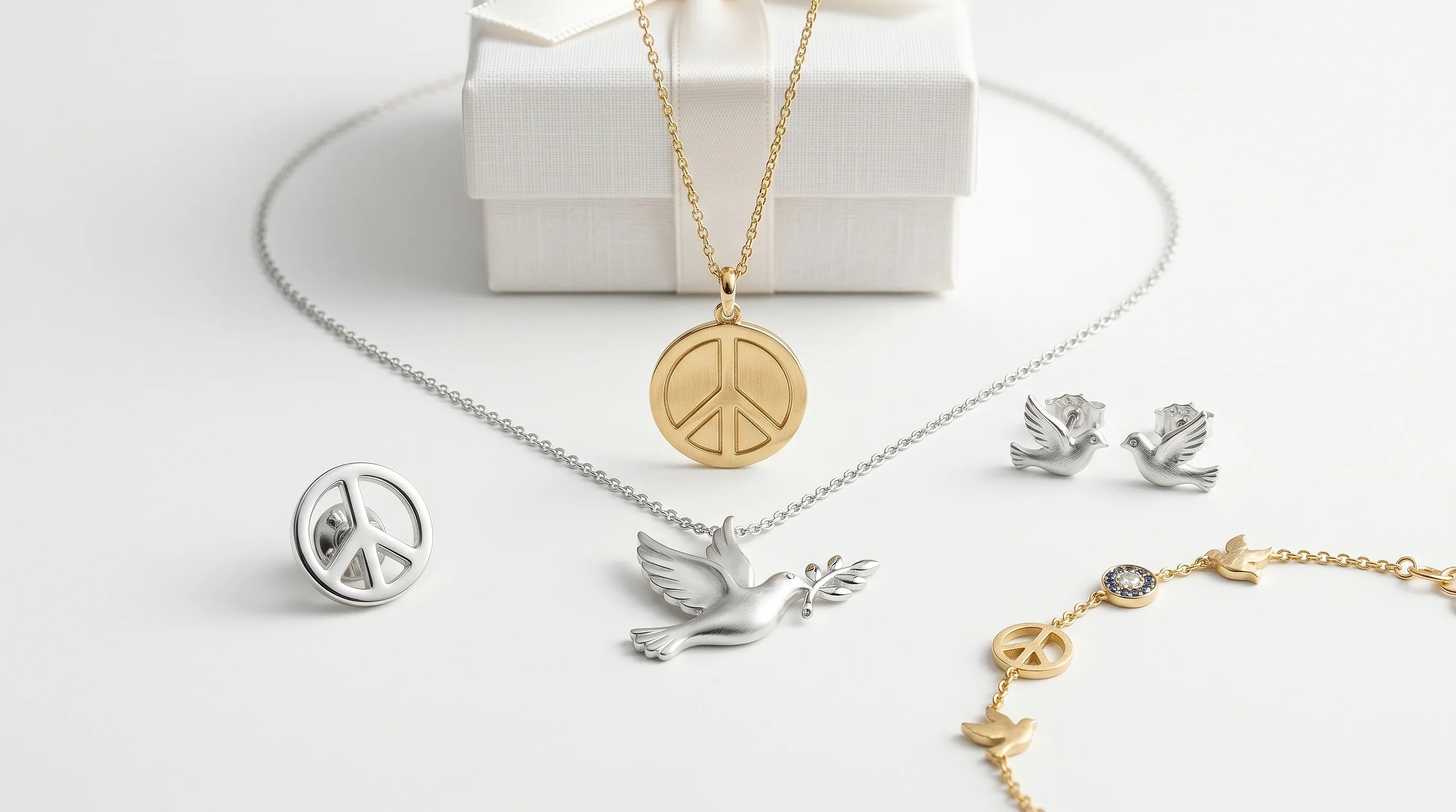 Знак мира и голубь в украшениях: от хиппи до современности