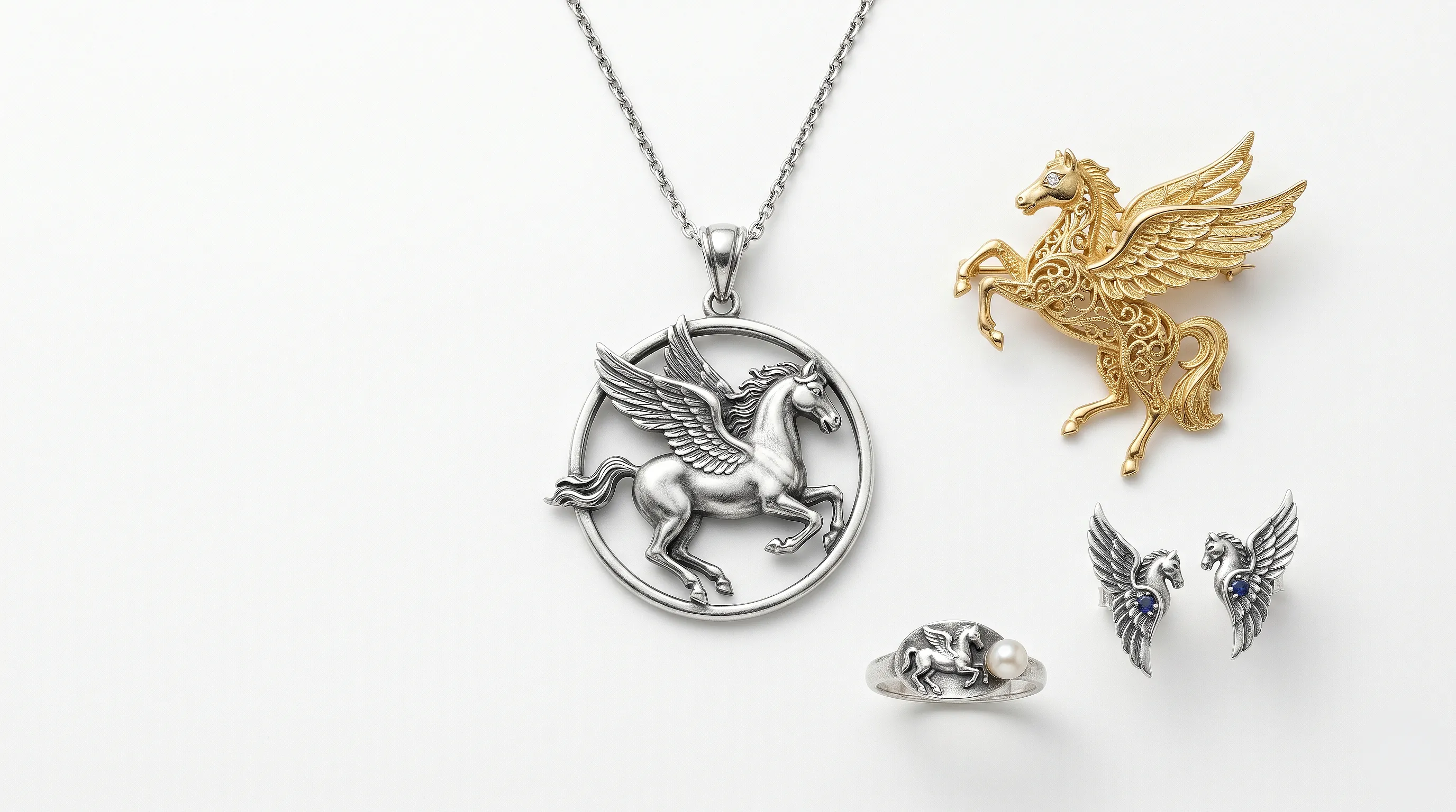Пегас в украшениях: крылатый конь из античной мифологии