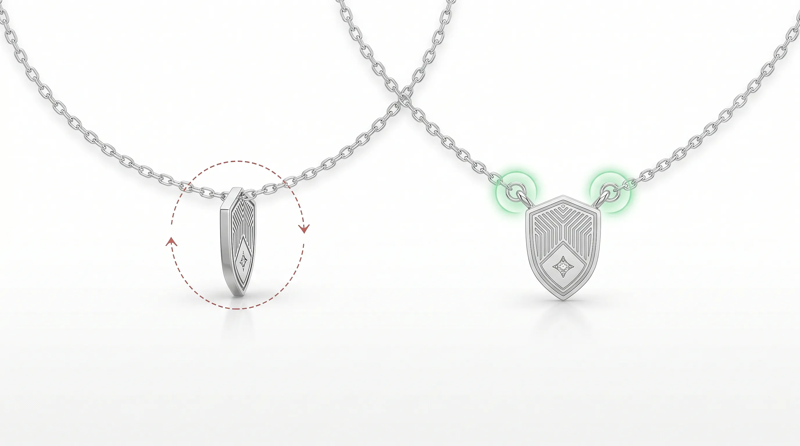 Кулон переворачивается лицом к телу: почему и как исправить