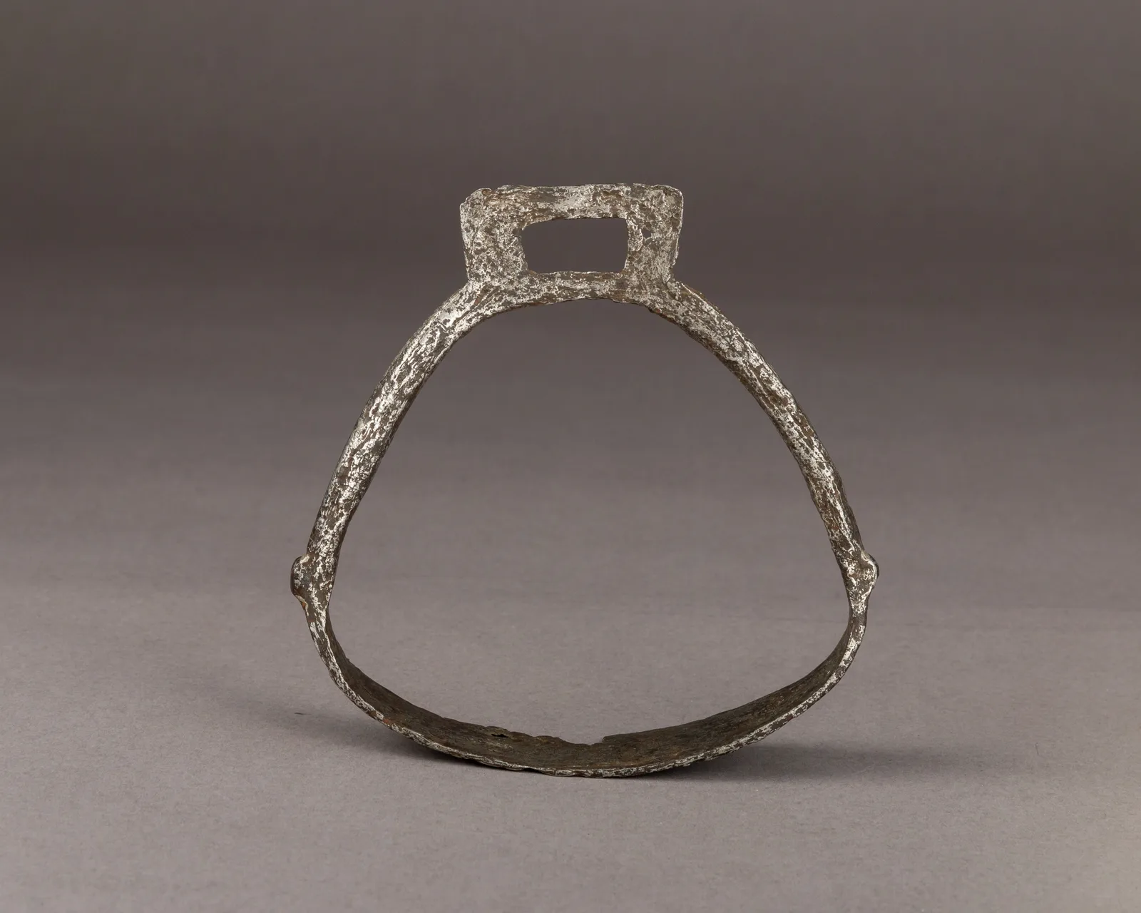 West Slavic stirrup of the 10th-11th century in forged iron with silver inlay