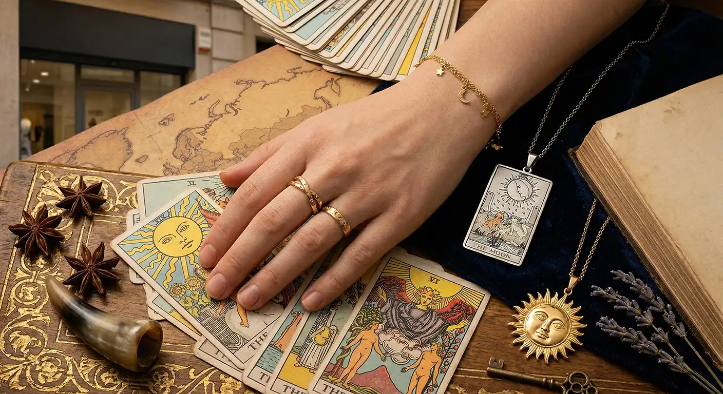 Tarot-Karten Bedeutung im Schmuck: Die Sonne, Der Mond und Die Liebenden