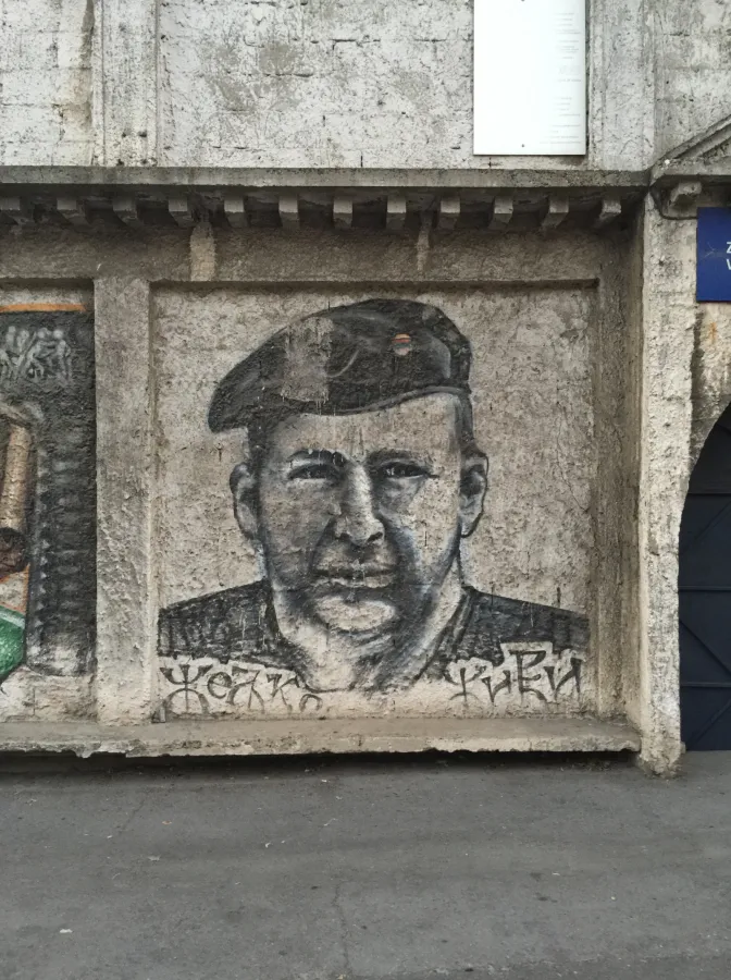 Mural of Željko Ražnatović Arkan, wall of the FK Obilić stadium in Gospodara Vučića Street, Belgrade