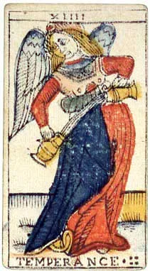 A Temperança do Tarot de Marselha de Jean Dodal, início do século XVIII