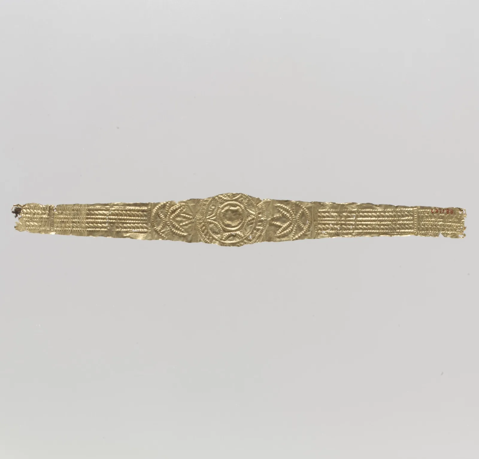 Bandeau funéraire ostrogoth en fine feuille d'or, début du Ve siècle
