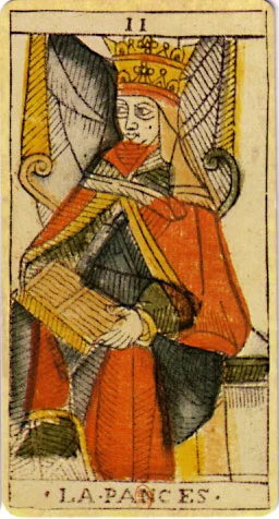 A Papisa do Tarot de Marselha de Jean Dodal, início do século XVIII
