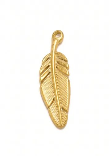CIONDOLO PIUMA ORO miniatura 2