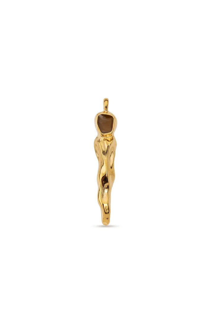 ETHNIC HORN PENDANT BROWN