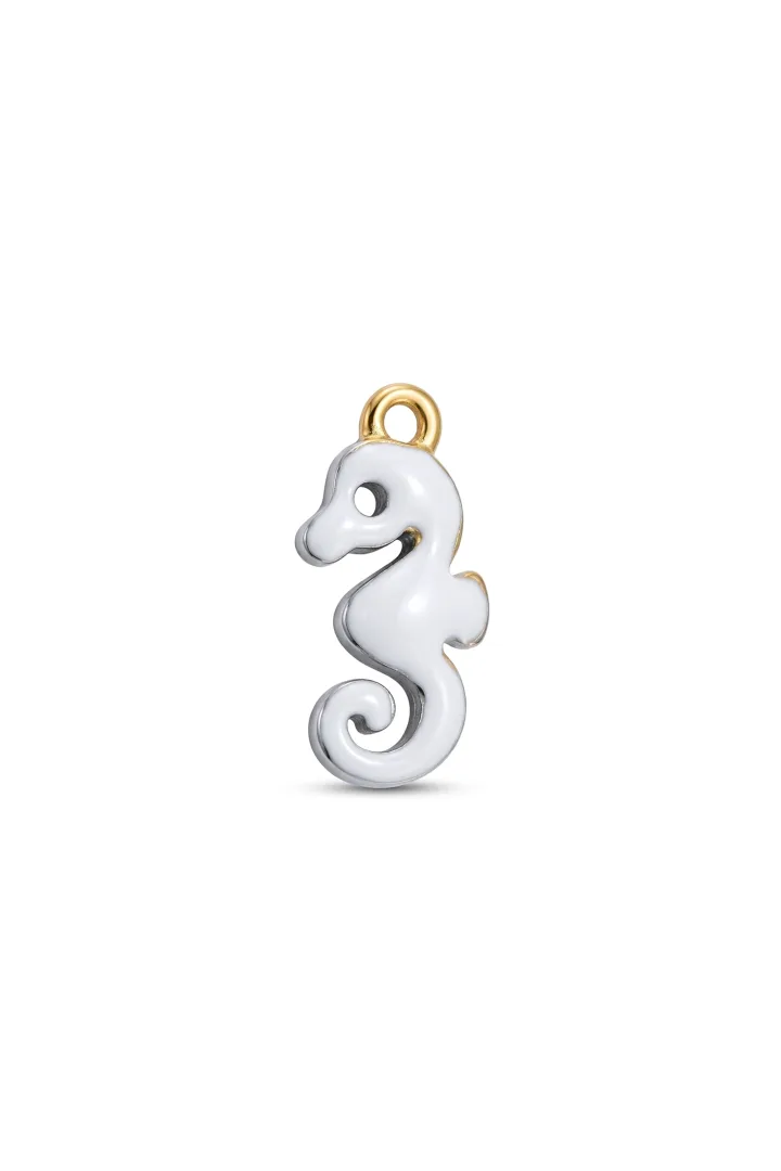 PENDENTIF MINI HIPPOCAMPE BLANC