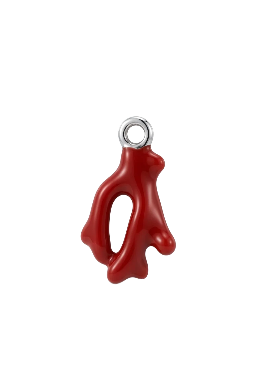 PENDENTE CORAL VERMELHO DOURADO